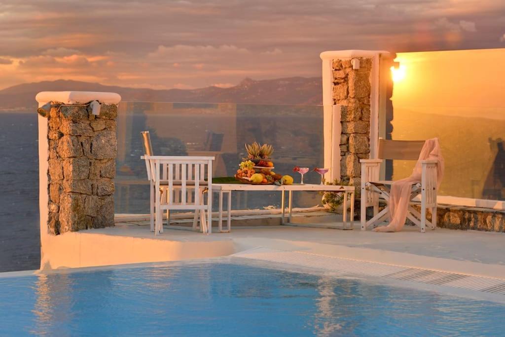 Mykonos Sea View Luxury Villa By Calypso Sunset Villas Mykonos Town Exteriér fotografie