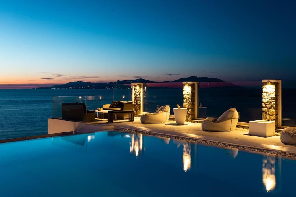 Mykonos Sea View Luxury Villa By Calypso Sunset Villas Mykonos Town Exteriér fotografie