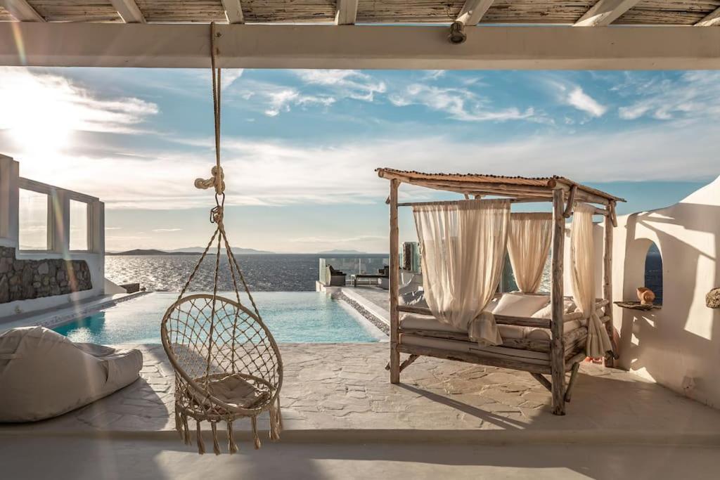 Mykonos Sea View Luxury Villa By Calypso Sunset Villas Mykonos Town Exteriér fotografie