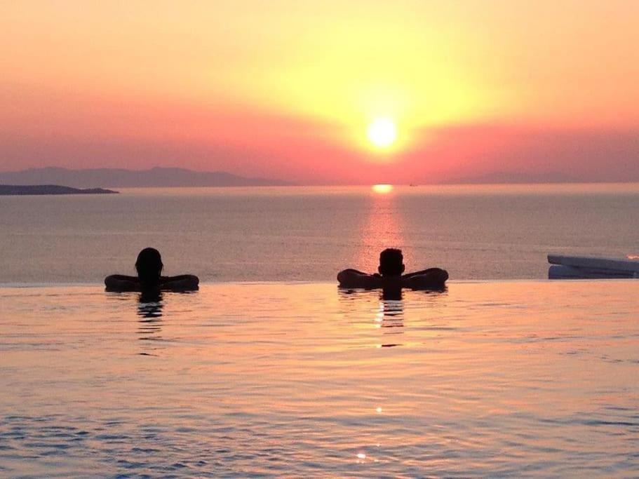 Mykonos Sea View Luxury Villa By Calypso Sunset Villas Mykonos Town Exteriér fotografie