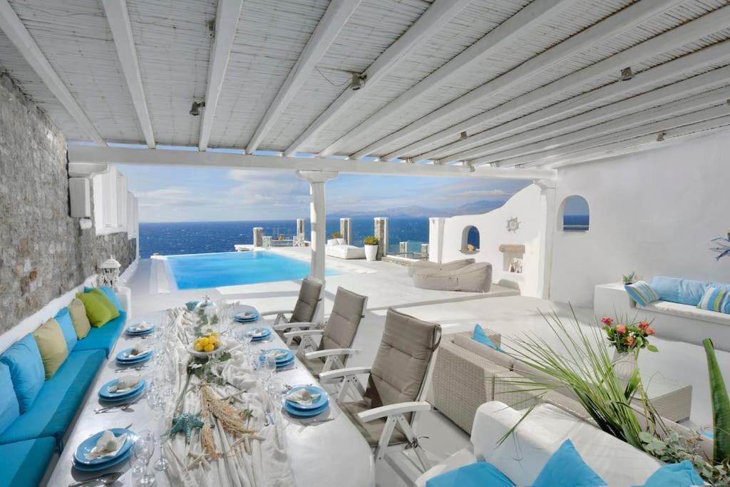 Mykonos Sea View Luxury Villa By Calypso Sunset Villas Mykonos Town Exteriér fotografie