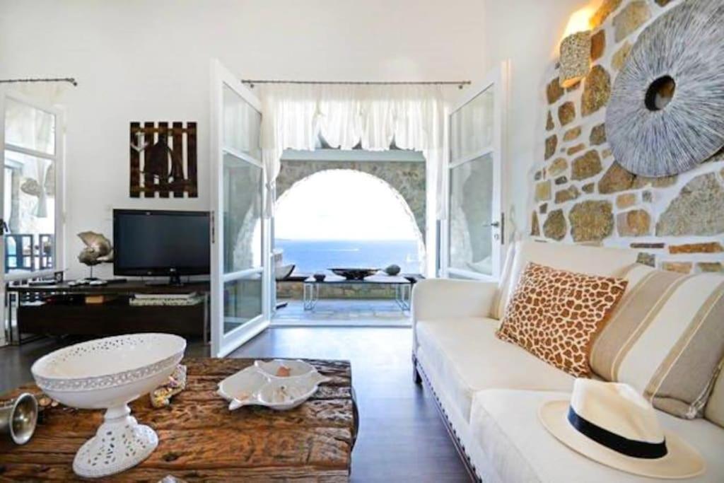 Mykonos Sea View Luxury Villa By Calypso Sunset Villas Mykonos Town Exteriér fotografie