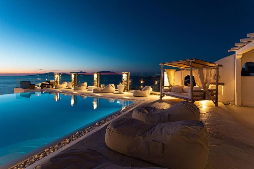 Mykonos Sea View Luxury Villa By Calypso Sunset Villas Mykonos Town Exteriér fotografie