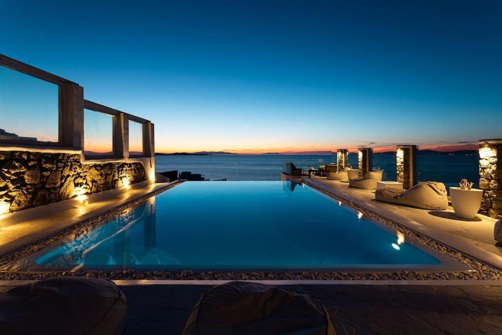 Mykonos Sea View Luxury Villa By Calypso Sunset Villas Mykonos Town Exteriér fotografie