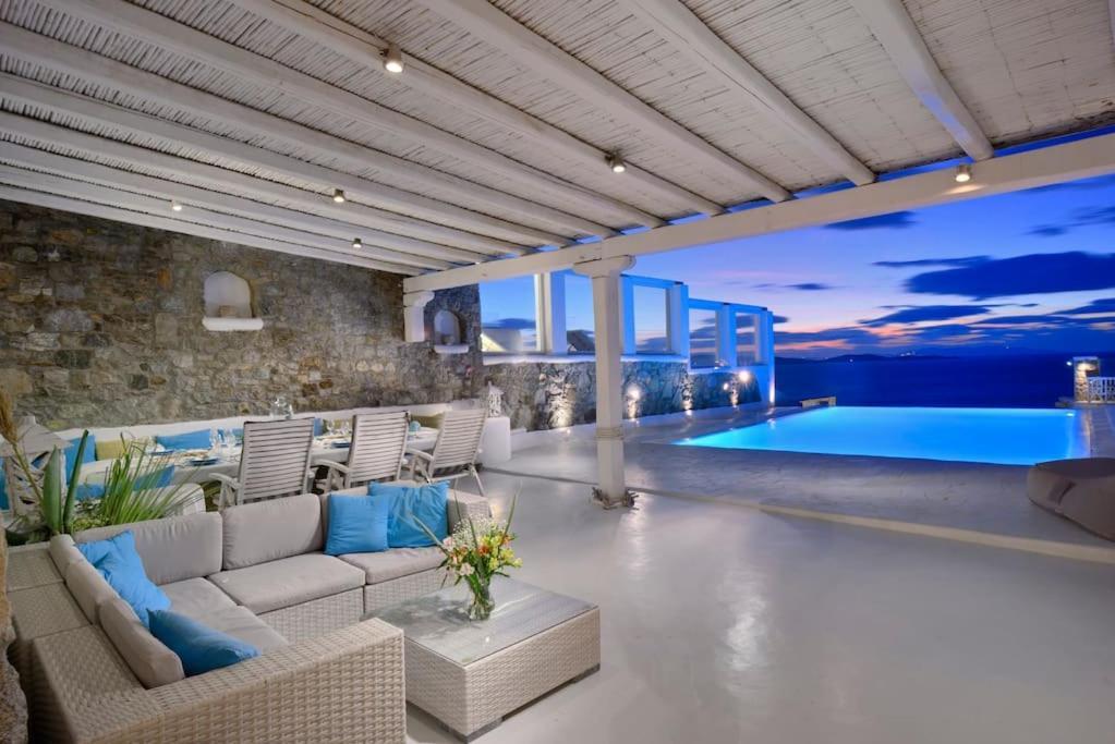 Mykonos Sea View Luxury Villa By Calypso Sunset Villas Mykonos Town Exteriér fotografie
