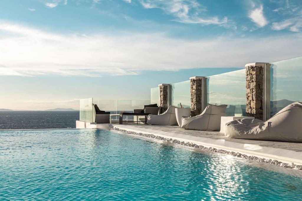 Mykonos Sea View Luxury Villa By Calypso Sunset Villas Mykonos Town Exteriér fotografie